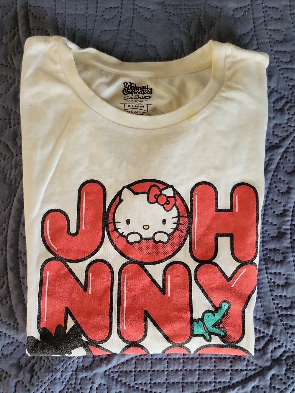 SANRIO x Johnny Cupcakes White Tee with Red Hello Kitty Graphic